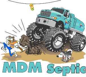 A cartoon of a monster truck and some people